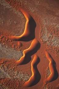 Photo:  aerial view of dunes in the the Namib